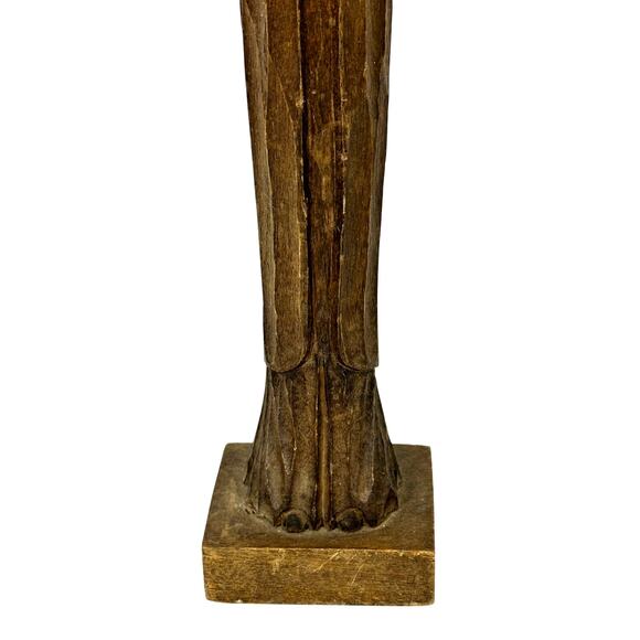 Hand Carved Wooden Madonna Tall 15" Vintage Statue - Picture 3 of 7